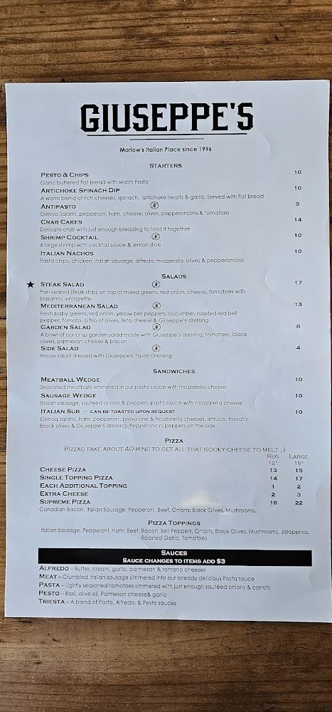 Giuseppe's Menu image 2
